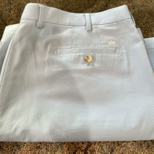 Men's  Peter Millar blue and white check  crown sport shorts, size 40